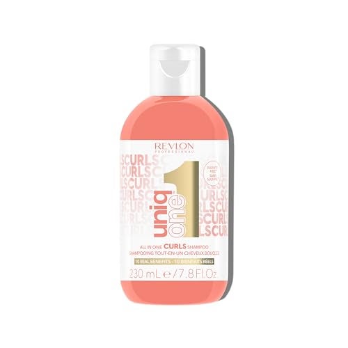 REVLON PROFESSIONAL UniqOne Curls Shampoo, 10-in-1 Sulfate-Free Formula for Curly Hair, Curl Defining, Controls Frizz, Hydrates, Color Safe & Vegan, 7.7 fl oz - Image 1