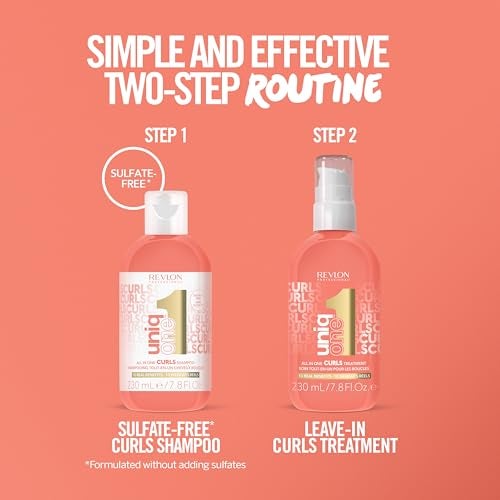 REVLON PROFESSIONAL UniqOne Curls Shampoo, 10-in-1 Sulfate-Free Formula for Curly Hair, Curl Defining, Controls Frizz, Hydrates, Color Safe & Vegan, 7.7 fl oz - Image 5