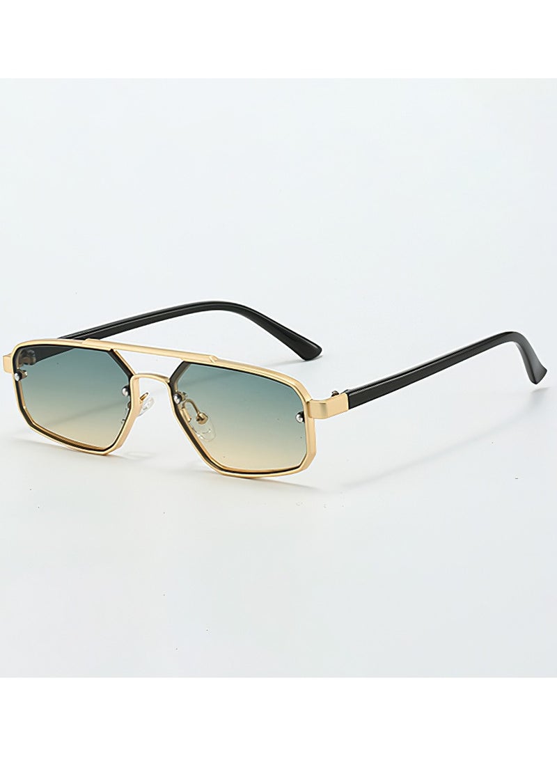 General Retro small frame women's sunglasses women's high-end fashion sunglasses trendy men's and women's double beam glasses  - Image 1
