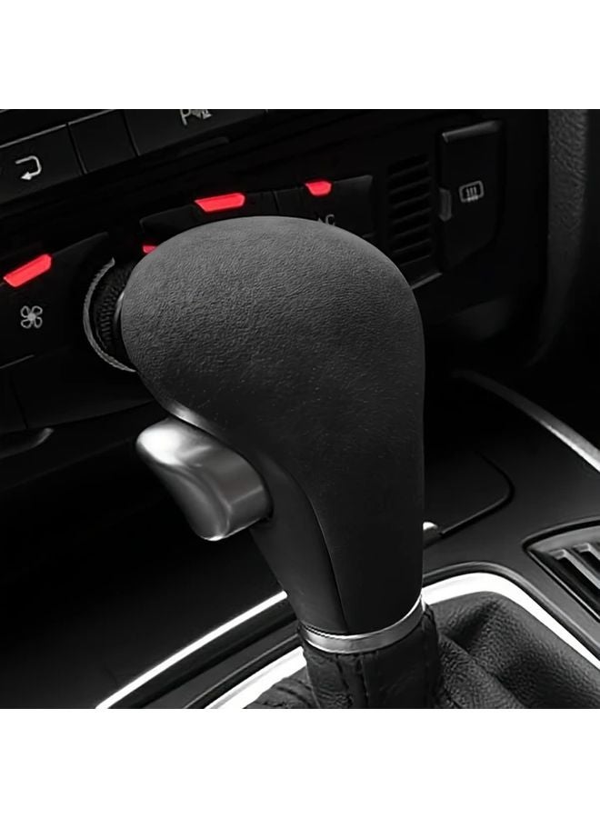 Black Gear Shift Knob Cover For Audi A4 A6 Q5 Q7 2005 2012 - Image 1