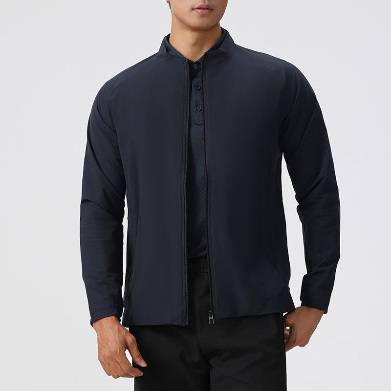 جاكيت رياضي للرجال مقاوم للماء باللون الأسود - Image 4