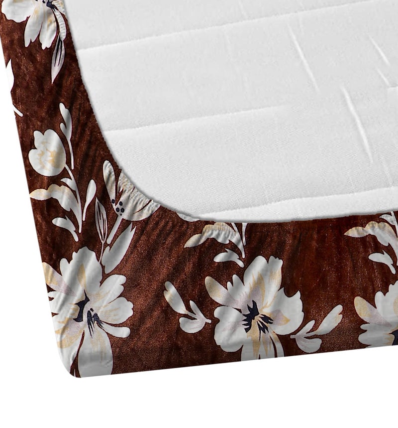 SHOMES Premium Elastic Fitted Warm bedsheets for Winter for Double Bed, Elastic Fitted Winter bedsheets for King Size Bed with 2 Pillow Covers, Size - 72 x 78 Inches (Brown) - Image 2