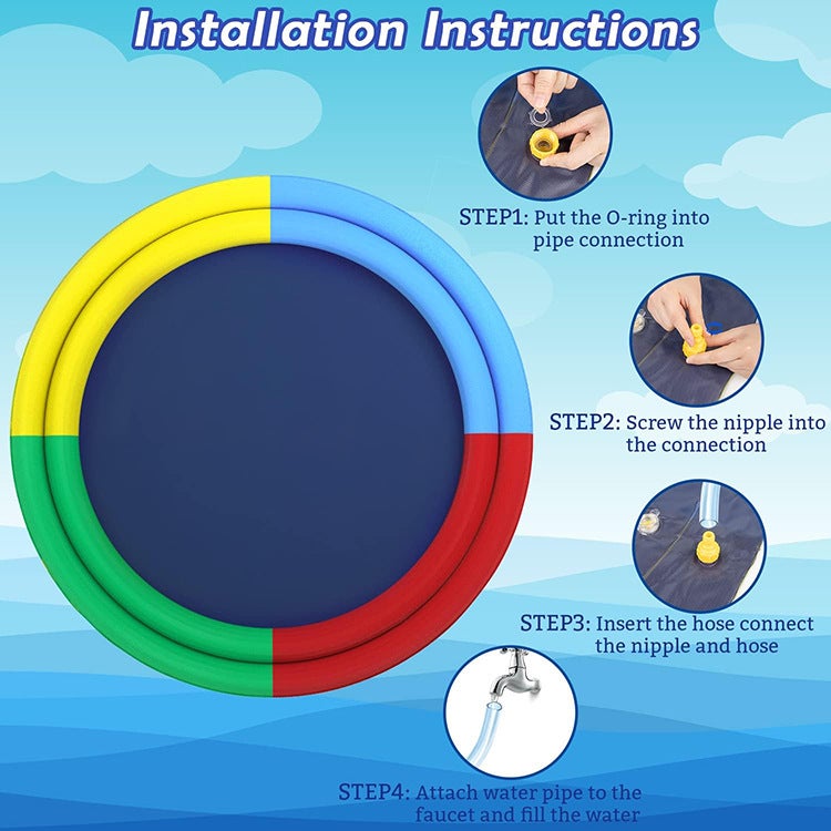 Thickeneded Non-Slip Pet Water Spray Mat Kidsren'S Water Toy Sprinkler Mat Pvc Pet Water Mat - Image 1