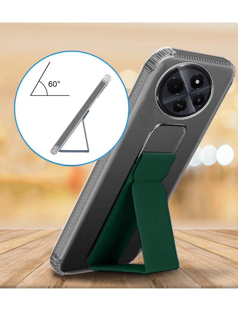Wtech Xiaomi Redmi 14C 4G 2024 TPU Hand Grip Air Pillow Case Cover - Clear/Dark Green  - Image 3
