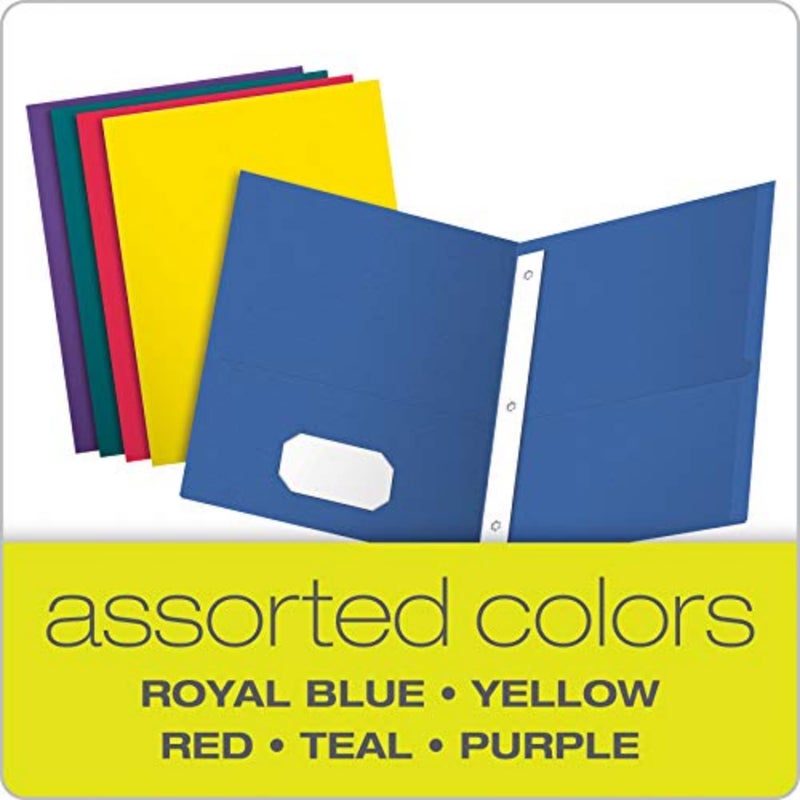 Oxford Twin Pocket Folders with Fasteners, Letter Size, Assorted Colors, 25 per Box (57715) - Image 4