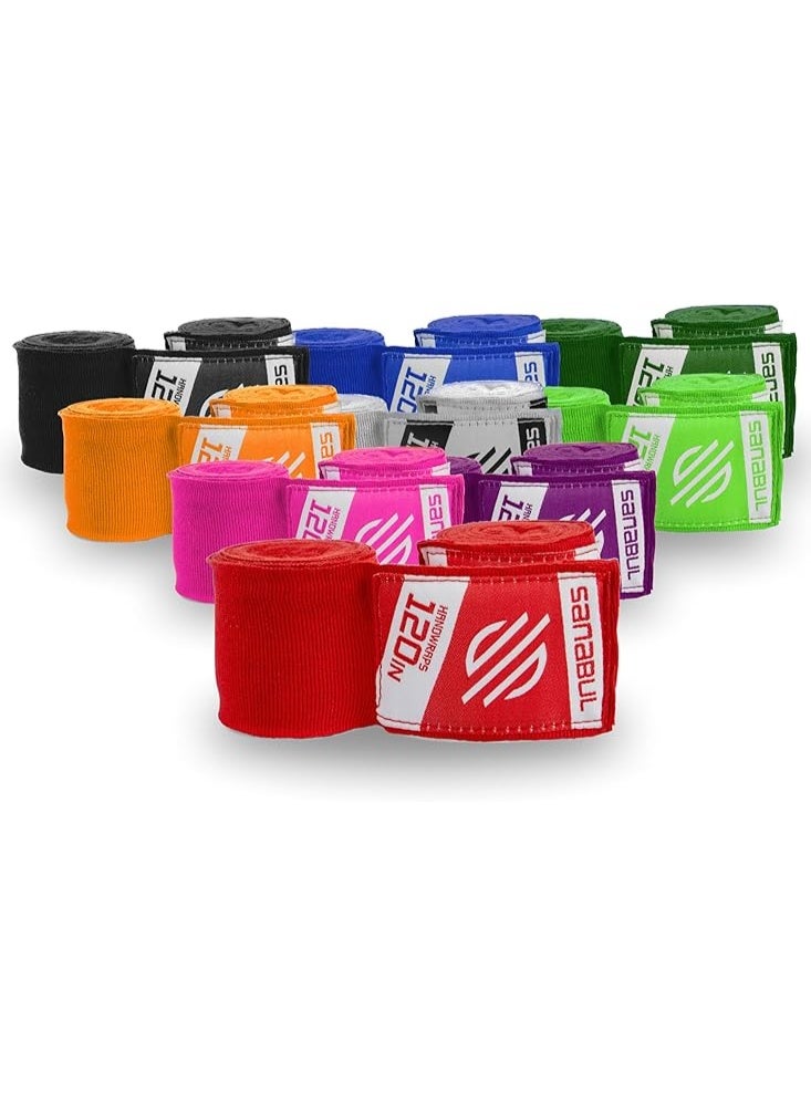 Sanabul  Elastic 120 Inch Boxing Hand Wraps | Kickboxing Handwraps For Boxing Gloves For Men, Women, And Kids | Muay Thai Mma Hand Wraps | Red - Image 1
