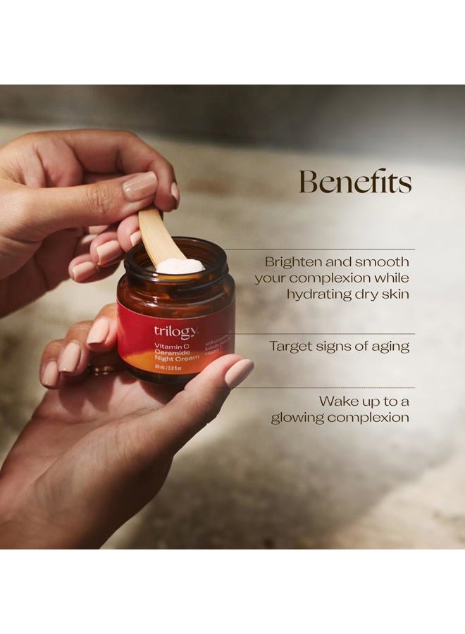 Trilogy Vitamin C Ceramide Night Cream - Hydrate and Brighten Dull Skin, 2 Fl Oz. - Image 3