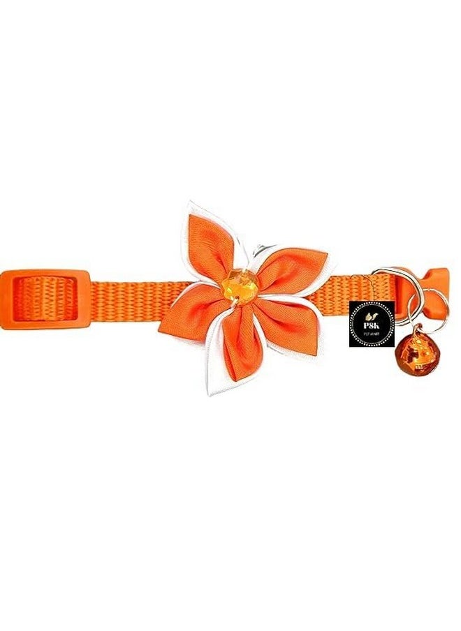 PET Adjustable Safety Flower Bow Tie With Bell Collar With Bell For Puppy And Cats Pack Of 6  - Image 4