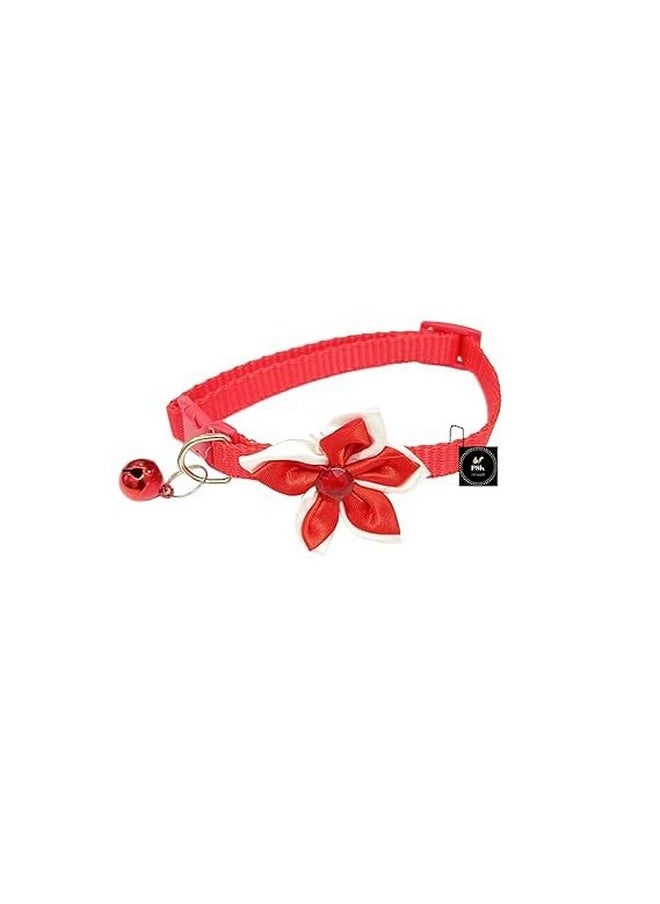PET Adjustable Safety Flower Bow Tie With Bell Collar With Bell For Puppy And Cats Pack Of 6  - Image 5