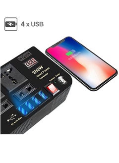 ELTRAZONE 300W Car Power Inverter With 4 USB Socket Auto Charger Converter DC 12V To AC 220V Fast Charging Part  - Image 4