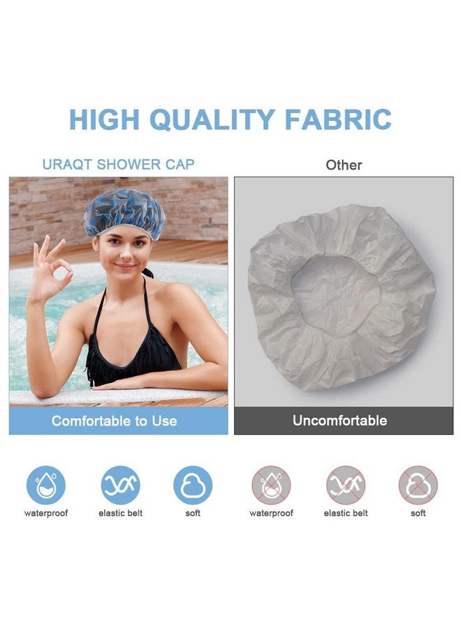 DEVHEART Shower Cap Set of 10 for Women, Reusable Waterproof Elastic Eva Free-Size Bathroom Shower Caps - For Homes, Spas, Salons, Hair Treatment, Beauty Parlors (Multicolored and Multi-design) - Image 5