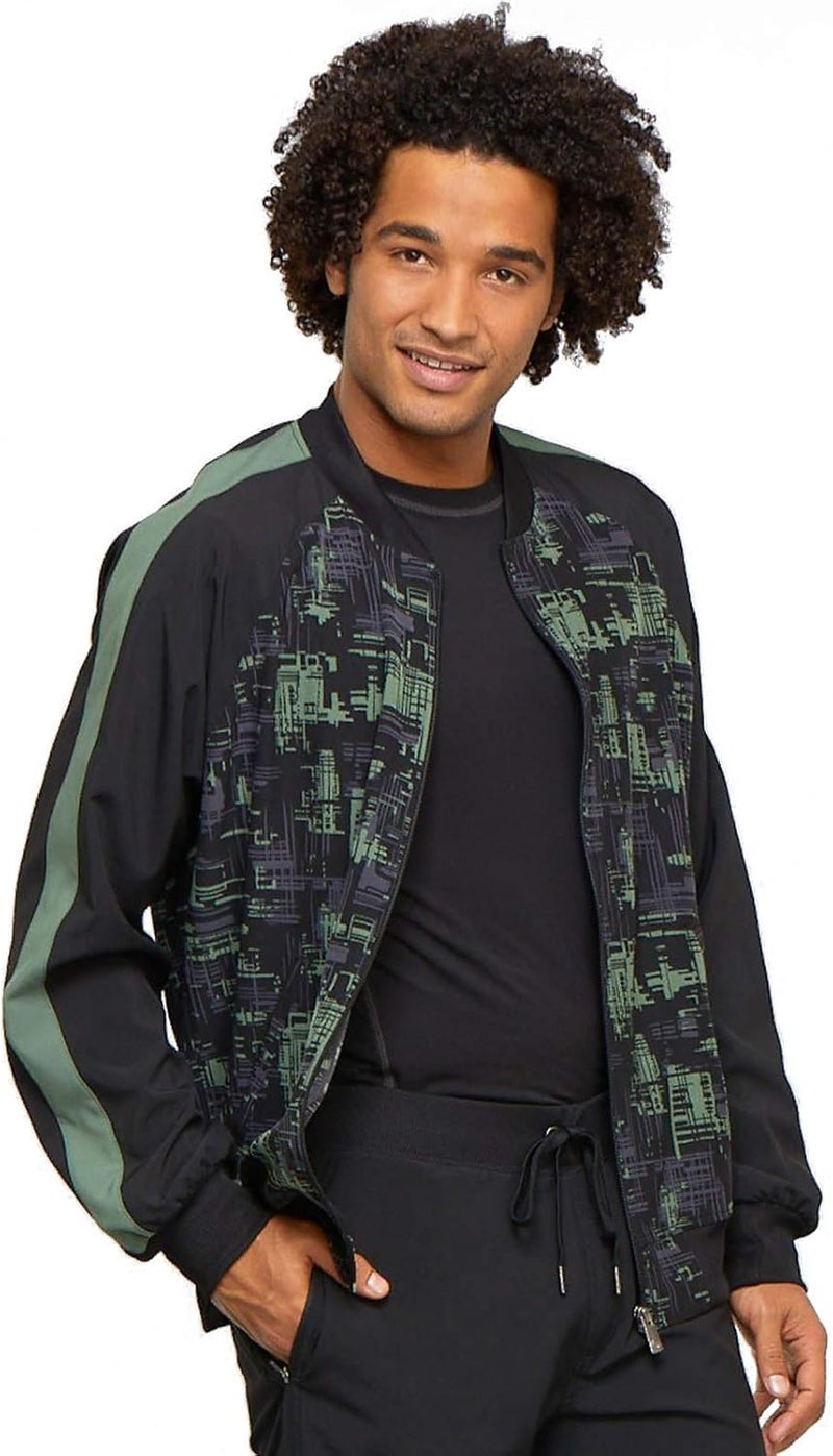 Cherokee Infinity Men Warm Up Scrubs Jacket Zip Front Bomber CK311 - Image 3