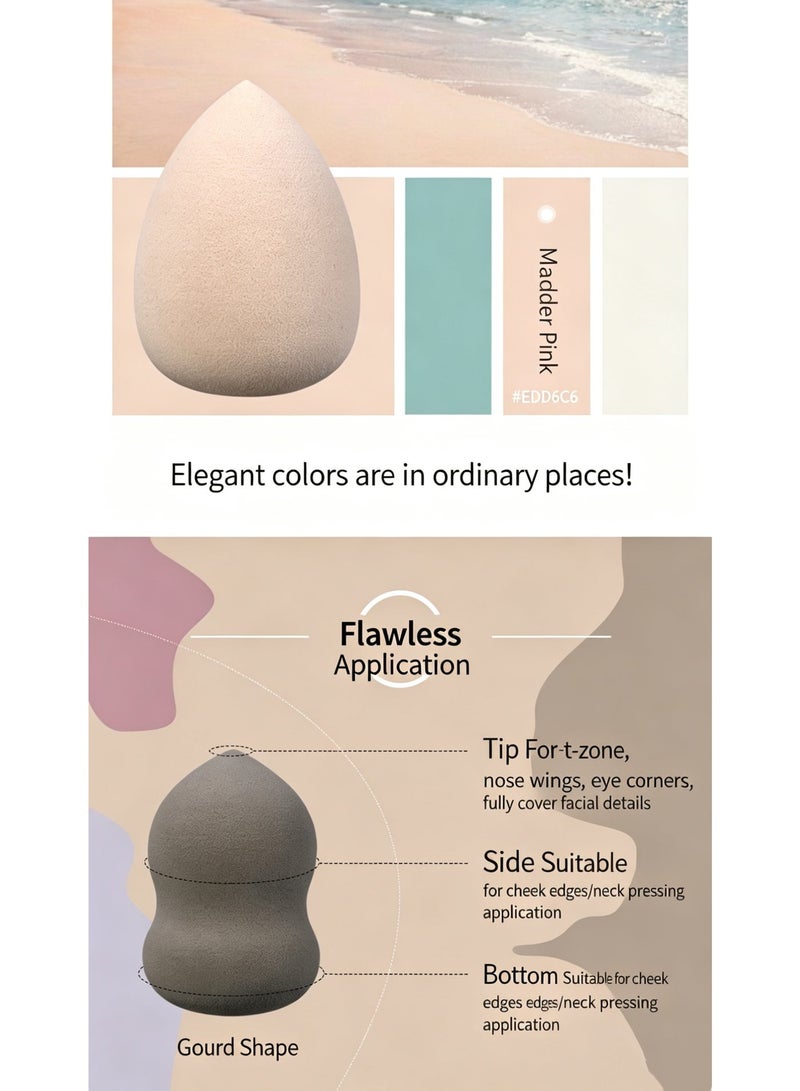 Myonly Makeup Sponge Set - Beauty Sponge Blender with 1 Stand and Egg Holder, Perfect for Creams, Powders, and Liquids (3 Magenta, 1 Stand Set) - Image 4