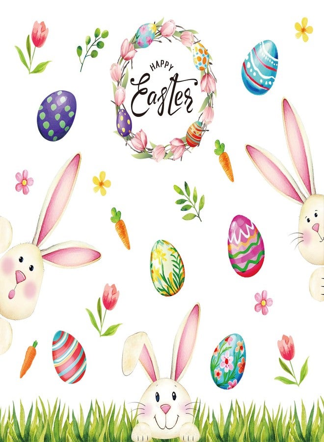 Mooliwe Vintage Easter Bulletin Board Set Happy Easter Classroom Decorations with Grass Border Trim Colorful Bunny Egg Cutouts for Spring Classroom Home Party Wall Decor - Image 4