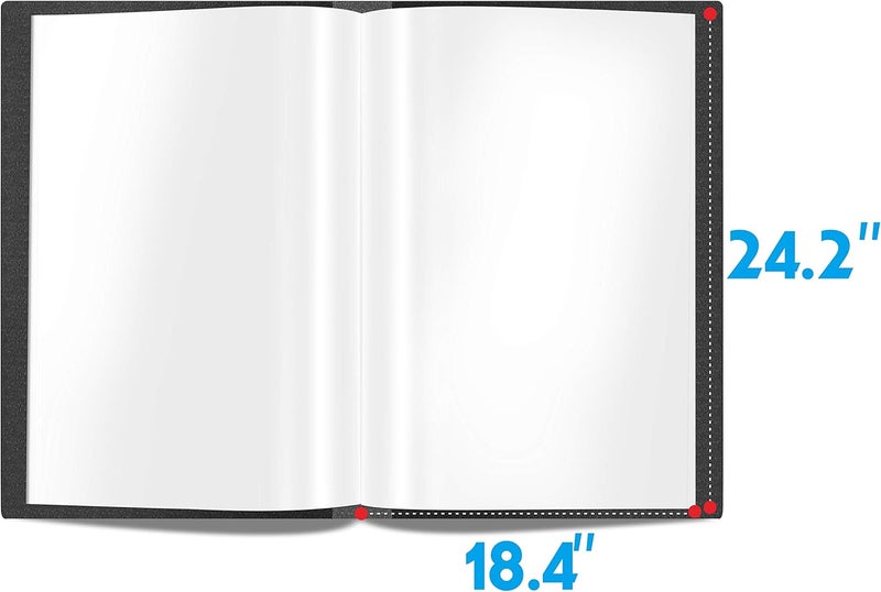 فانتاسي كتاب عرض 40 جيبًا شفافًا وأكمامًا واقية محفظة فنون كتاب شفاف للأعمال الفنية، أوراق التقارير، الرسائل (يتسع لمقاس 24.2 × 18.4 بوصة) - Image 3