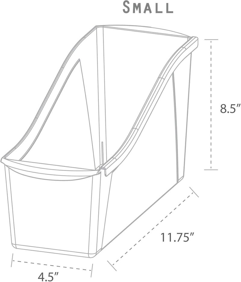 Storex Small Book Bin - Linking Storage Bins, Dry Erase Surface - 11.75" x 8.5" x 4.5", Onyx, 6-Pack - Image 5