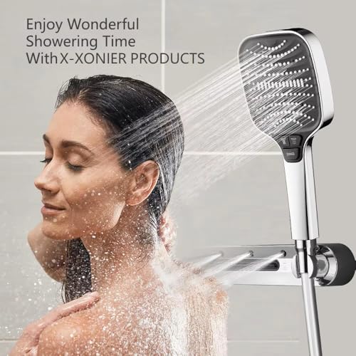 X-XONIER® Luxury Shower Set System with 3 Function added 4-Way Extra Large Handheld, Powerfull Front Mist, Waterfall Functions and Handheld, Chrome - Image 4