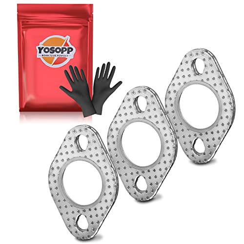YOSOPP GY6 Exhaust Gasket 50cc 70cc 90cc 110cc 125cc 150cc Scooters ATVs GMB139 Engine Moped Quad 4 Wheeler Dune Buggy Go Karts Taotao Sunl Coolster Jonway Roketa 3pcs - Image 1