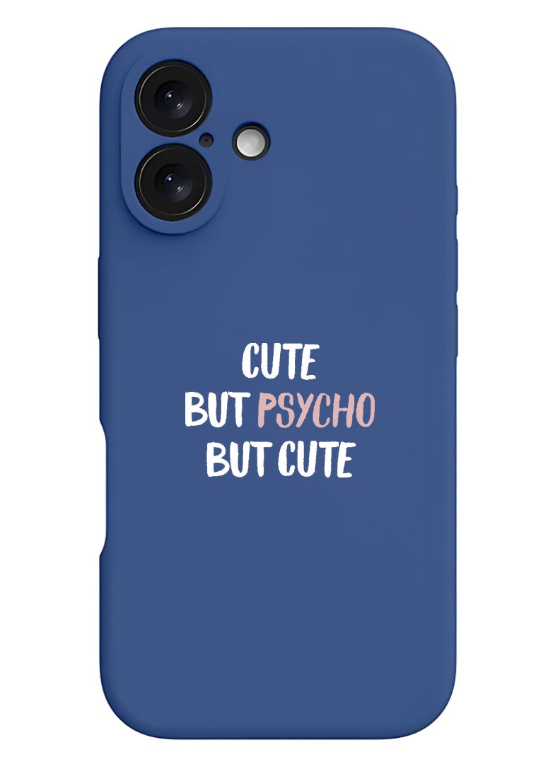 Theodor Protective Slim Fit Case Liquid Silicone Cover with Full Body Protection Anti-Scratch Shockproof Case For Apple iPhone 17 (Blue) cute psycho - White - Image 1