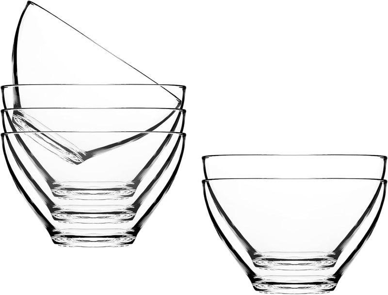 WRINGO Glass Bowl for Kitchen Prep, Dessert, Dips, and Candy Dishes, Cake, Snack Bowl Set of 6 Or Nut Bowls, and Microwave Safe Clear Glass Bowls for Mixing, Storing Size 4.5 Inch (WR-06), 250 ml - Image 1