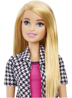 Mattel BARBIE Barbie Interior Designer Doll, Blonde, Pink Dress & Houndstooth Jacket, Prosthetic Leg, Tablet & Design Sheet  - Image 2