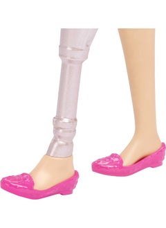 Mattel BARBIE Barbie Interior Designer Doll, Blonde, Pink Dress & Houndstooth Jacket, Prosthetic Leg, Tablet & Design Sheet  - Image 4