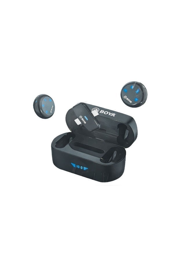 BOYA Wireless microphone for iPhone/Android/PC/tablets with USB-C/Lightning port, certified, with noise reduction, AI voice changer, and up to 30 hours of battery life with charging case for video and podcast recording. - Image 1
