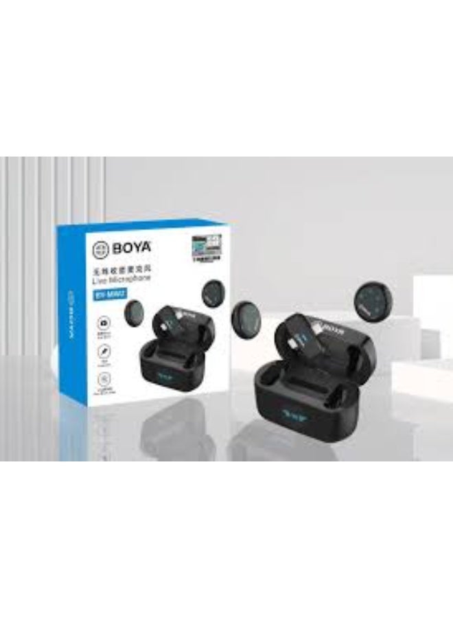 BOYA Wireless microphone for iPhone/Android/PC/tablets with USB-C/Lightning port, certified, with noise reduction, AI voice changer, and up to 30 hours of battery life with charging case for video and podcast recording. - Image 2