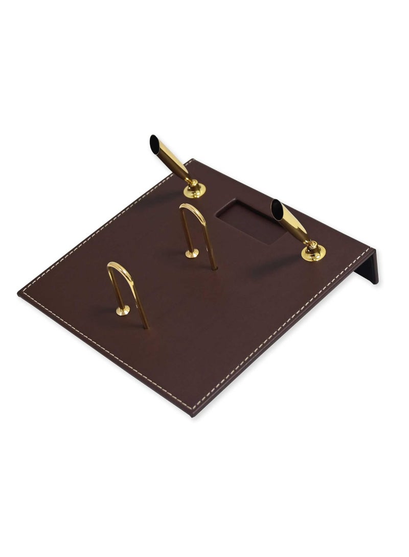 FIS 11-Piece FIS Executive Desk Set Italian PU, Dark Brown - FSDS183DBR - Image 5