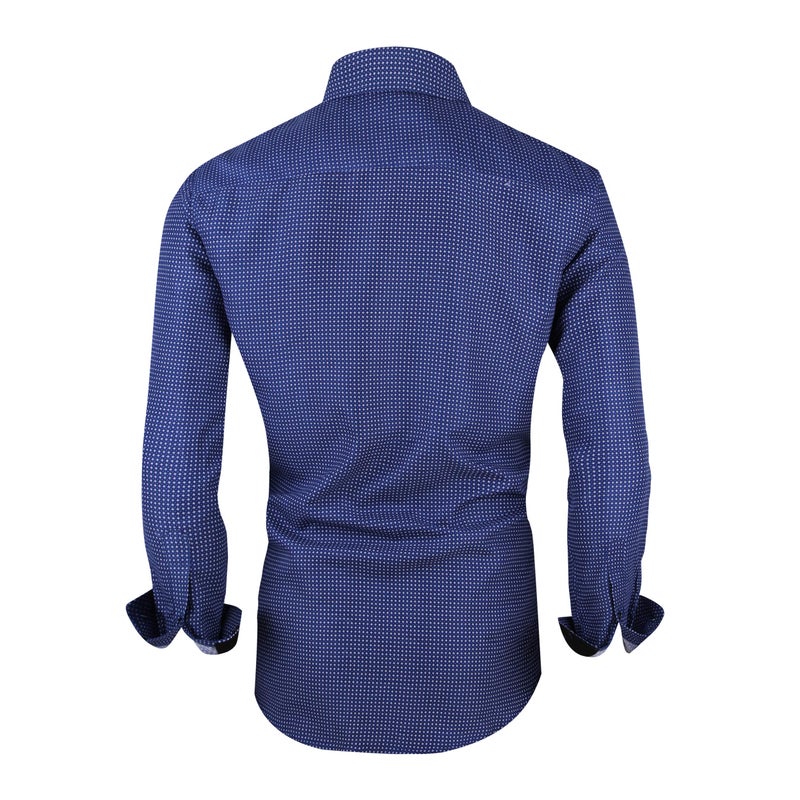 Alex Vando Mens Printed Dress Shirts Regular Fit Long Sleeve Button Down Shirt,Blue879,L - Image 3