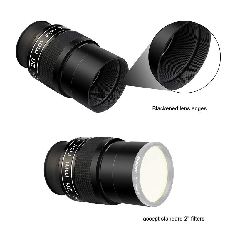 SVBONY SV154 Telescope Eyepiece 2 inch Super Wide Angle Eyepiece 70 Degree 26mm SWA Eyepiece Telescope Accessory for Astronomy Observation - Image 4