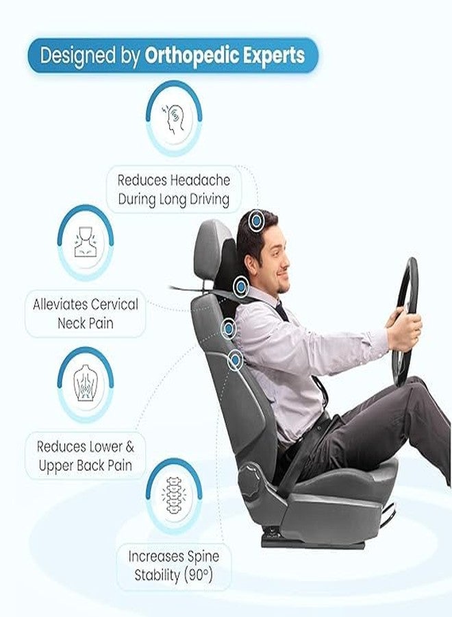Kunji Memory Foam Car Headrest Pillow (Pack of 1) Comfortable Neck Support Cushion for Car Seats - Helps Relieve Neck Pain & Improve Posture - Image 5