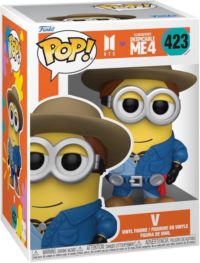 مجسم فينيل من فيلم Despicable Me 4 Minion x BTS V من فانكو بوب! رقم 423