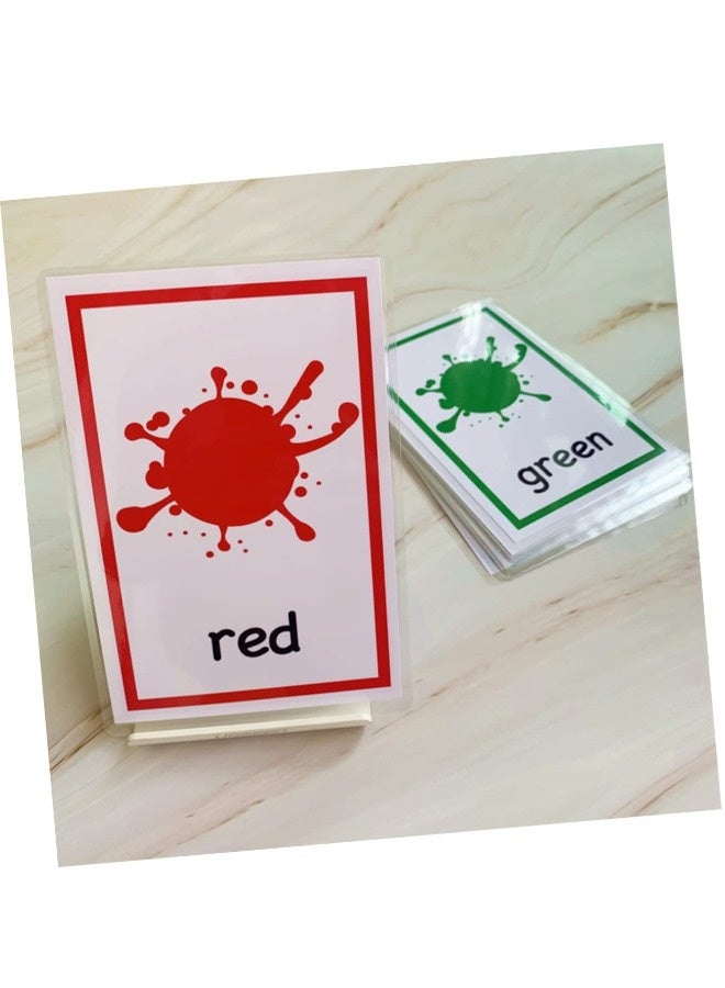 ShebSheb 12sheets Color Words Flash Cards for Boy Girl English Color Learning Cards Early Educational Cognitive Development Toys - Image 4