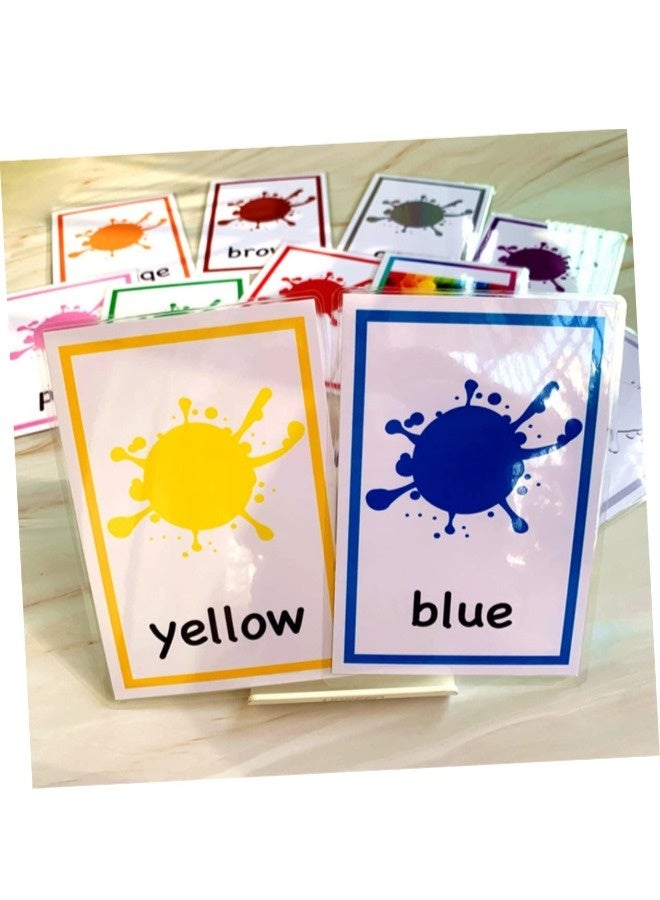ShebSheb 12sheets Color Words Flash Cards for Boy Girl English Color Learning Cards Early Educational Cognitive Development Toys - Image 3