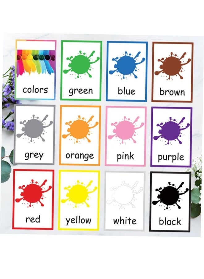 ShebSheb 12sheets Color Words Flash Cards for Boy Girl English Color Learning Cards Early Educational Cognitive Development Toys - Image 2
