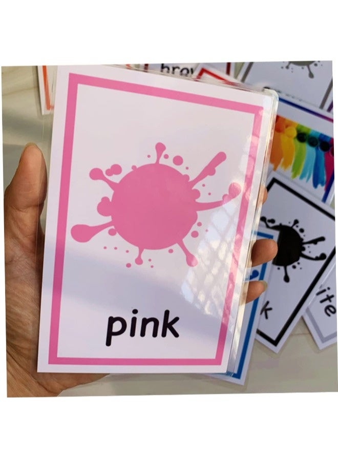 ShebSheb 12sheets Color Words Flash Cards for Boy Girl English Color Learning Cards Early Educational Cognitive Development Toys - Image 5