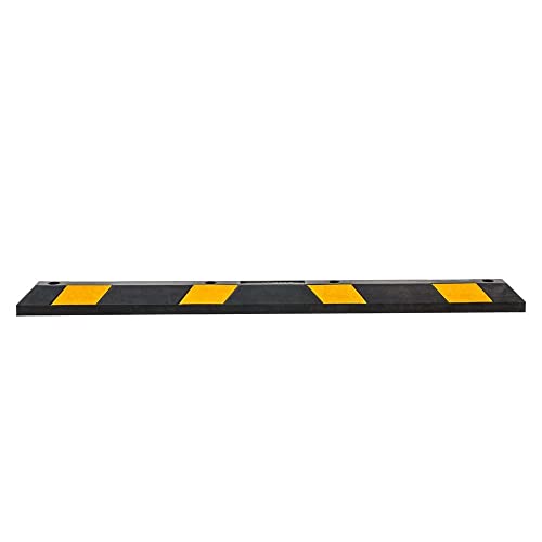 Guardian 6' Rubber Parking Curb with Mounting Holes Hi-Vis Yellow UV-Resistant for Parking Lots - Image 4