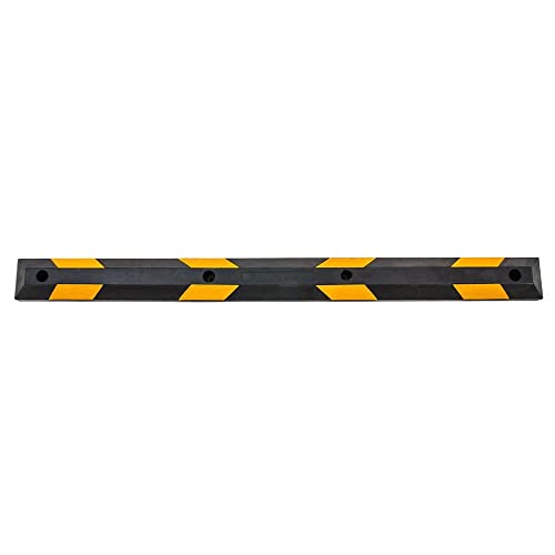 Guardian 6' Rubber Parking Curb with Mounting Holes Hi-Vis Yellow UV-Resistant for Parking Lots - Image 5
