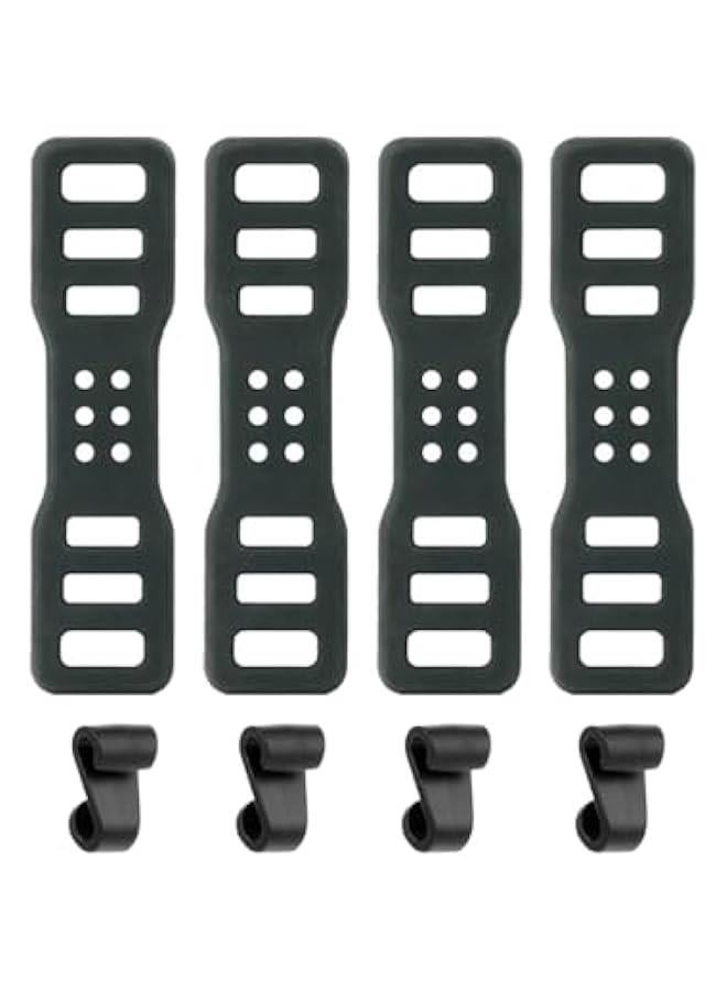 Loquat 4-Pack Bike Silicone Band,Bicycle Handle Bars Elastic Strap Bandage,Mount Band Holder for Fixing Tail Light,Recorder - Image 1