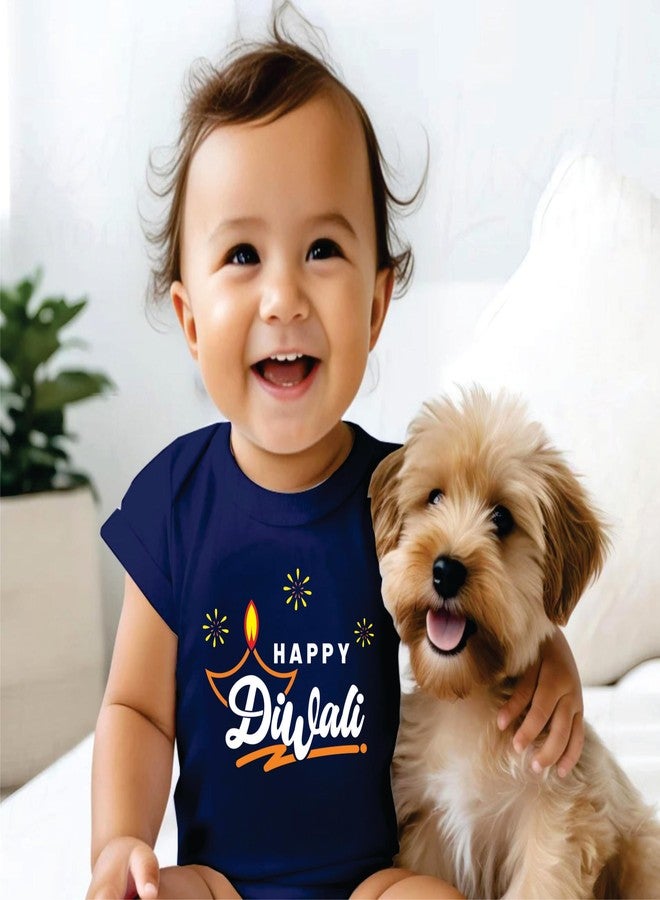 Lillypupp Happy Diwali Dress For Baby Boy Girl | Diwali Romper Gift Clothes For Newborn Photography Photoshoot Outfit. - Image 3
