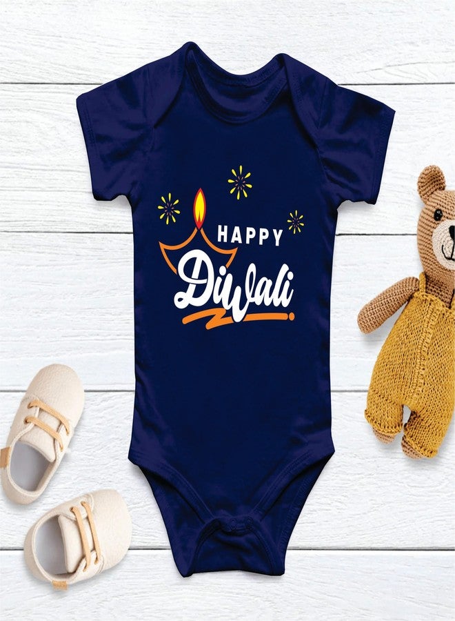Lillypupp Happy Diwali Dress For Baby Boy Girl | Diwali Romper Gift Clothes For Newborn Photography Photoshoot Outfit. - Image 2