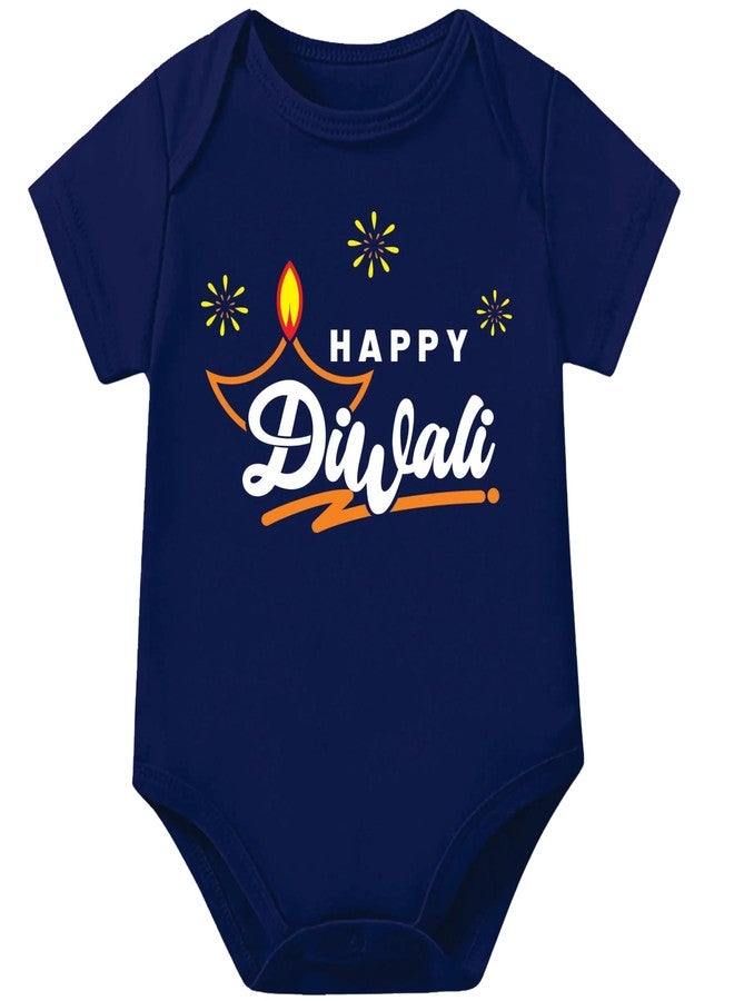 Lillypupp Happy Diwali Dress For Baby Boy Girl | Diwali Romper Gift Clothes For Newborn Photography Photoshoot Outfit. - Image 1