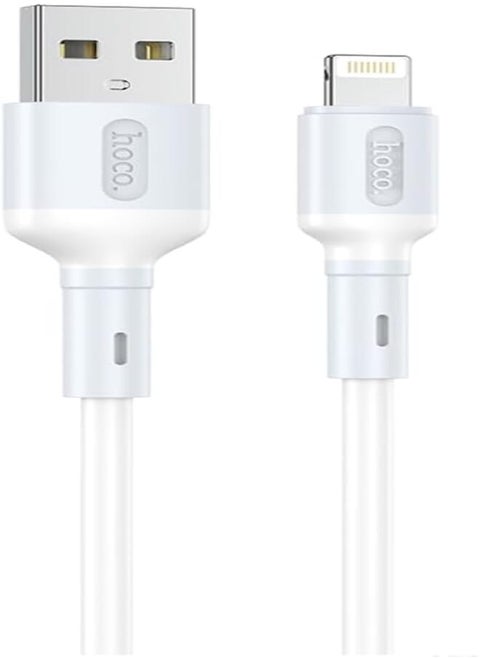 Hoco X65 - Prime Charging And Data Transmittion Cable (2.4A - 1M), USB-A To Lightning Plug, Compatible With Apple iPhone iPad Airpods - White