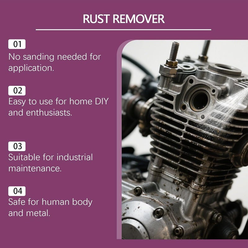 Iron Stain Cleaner – 100ml Rust Solution, Fast-Acting Metal Cleaner, Automotive Marine Chassis Furniture Spray, Versatile Rust Converter | Practical Maintenance for Home Workshop - Image 5