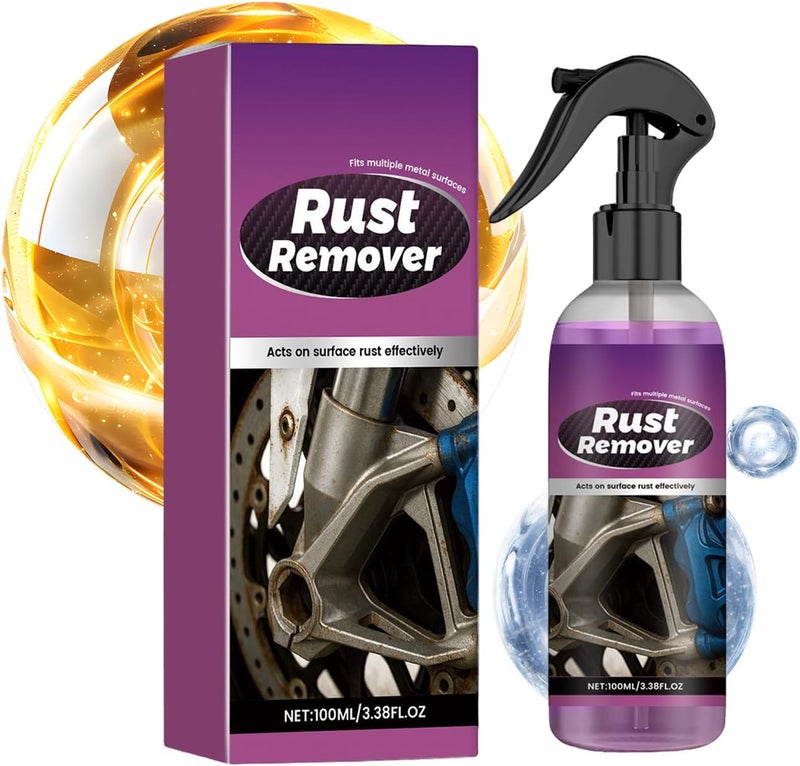 Iron Stain Cleaner – 100ml Rust Solution, Fast-Acting Metal Cleaner, Automotive Marine Chassis Furniture Spray, Versatile Rust Converter | Practical Maintenance for Home Workshop - Image 1