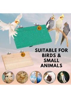 Sage Square Wooden Stand Sand Platform Made Of Natural Wood, Combo Of Two (9*4.5 & Sand 12*4.5 Inch) Rectangle Shaped Perch Stand, Cage Accessories, Playful Toy, Suitable For Birds, Parrots, Budgies  - Image 4