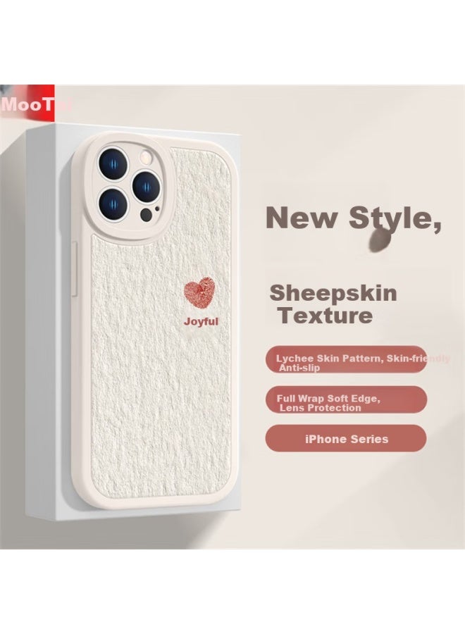 Zitai Sheepskin Texture Protective Case For Apple Iphone X/Xs, Full Coverage Anti-Drop Creative Soft Shell With Colorful Painting, White - Image 1