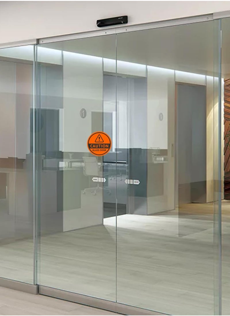 Arab Land Solutions Pack of 5 Warning Caution Glass Door Vinyl Stickers - 10x10cm Safety Sign for Mall, Office, Showroom, Building Entrance  - Image 3