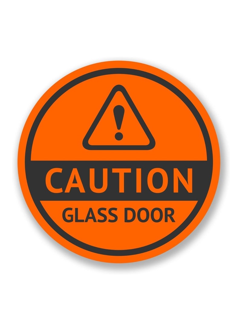 Arab Land Solutions Pack of 5 Warning Caution Glass Door Vinyl Stickers - 10x10cm Safety Sign for Mall, Office, Showroom, Building Entrance  - Image 1